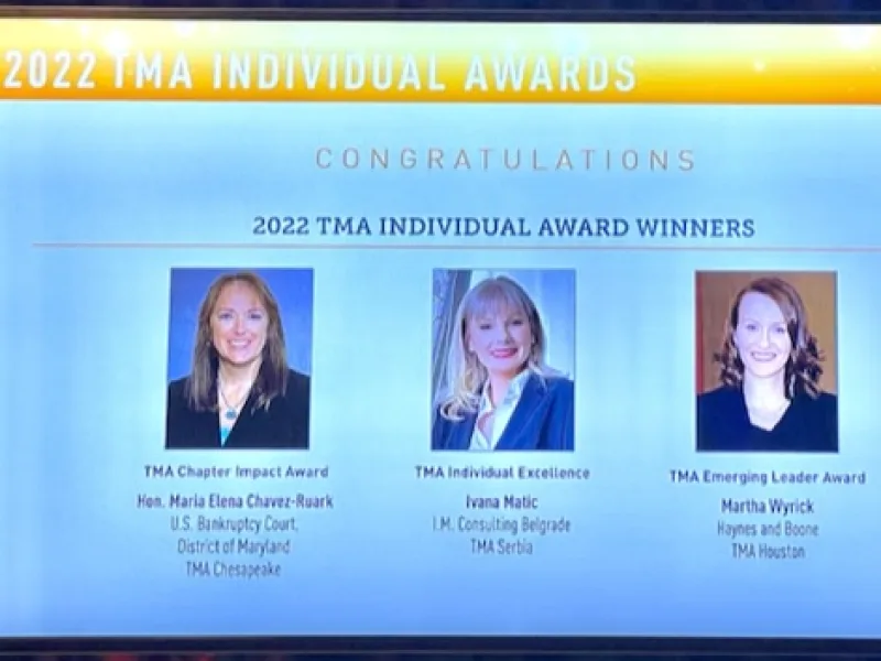 TMA Award for Excellence in Restructuring